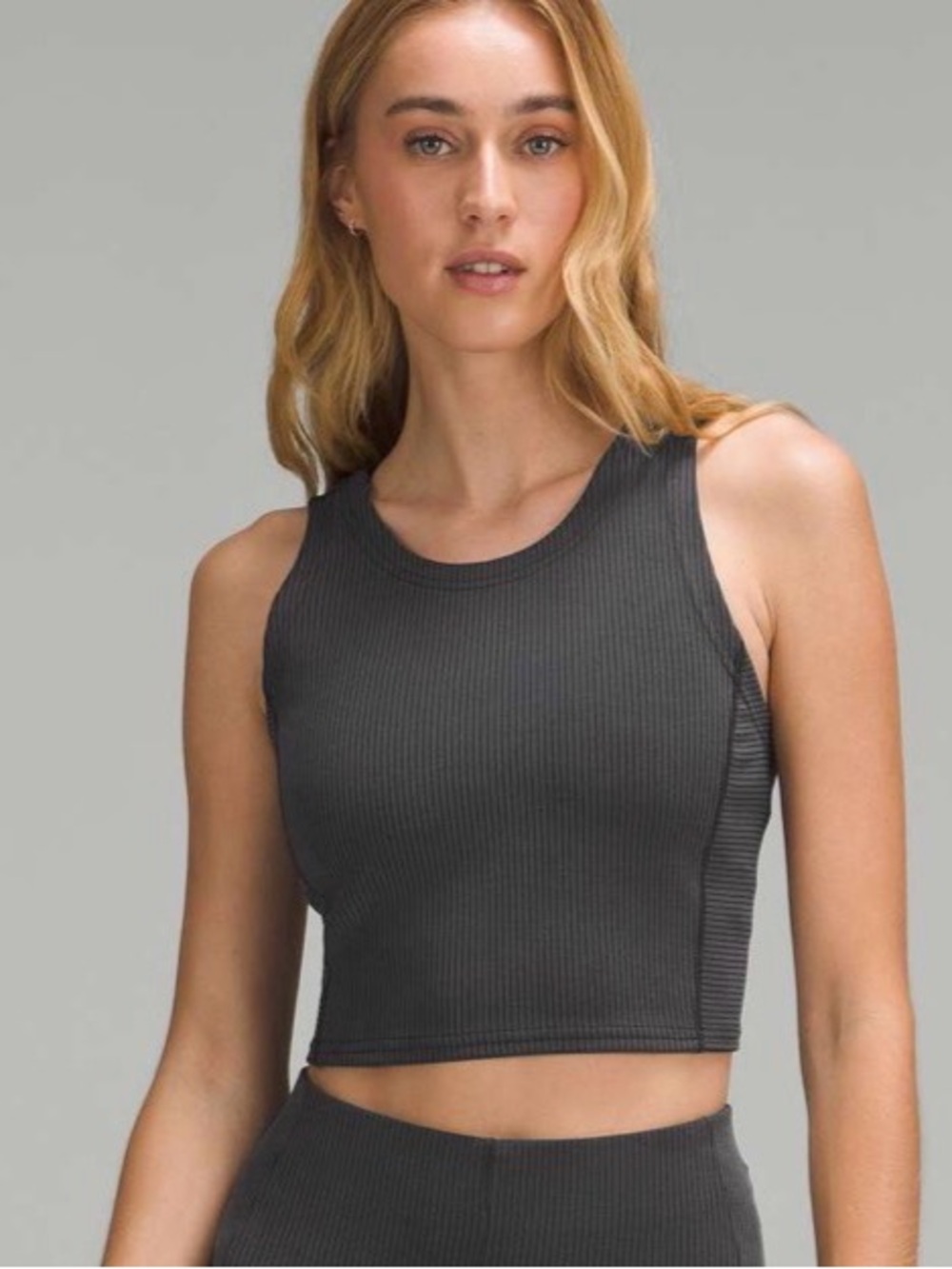 NWT Lululemon Ribbed Softstreme Cropped Tank Top Black
